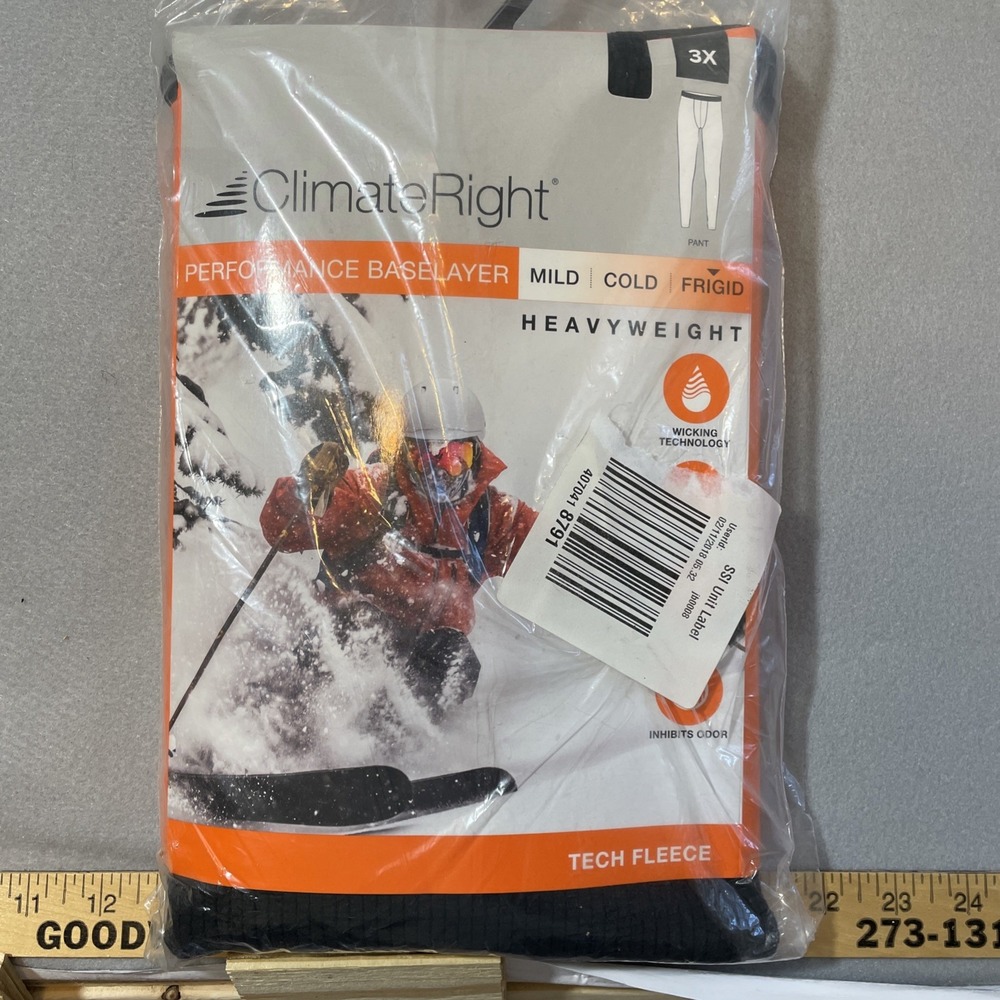 Climateright performance base level heavyweight frigid Thermal Pants 3X‎ black